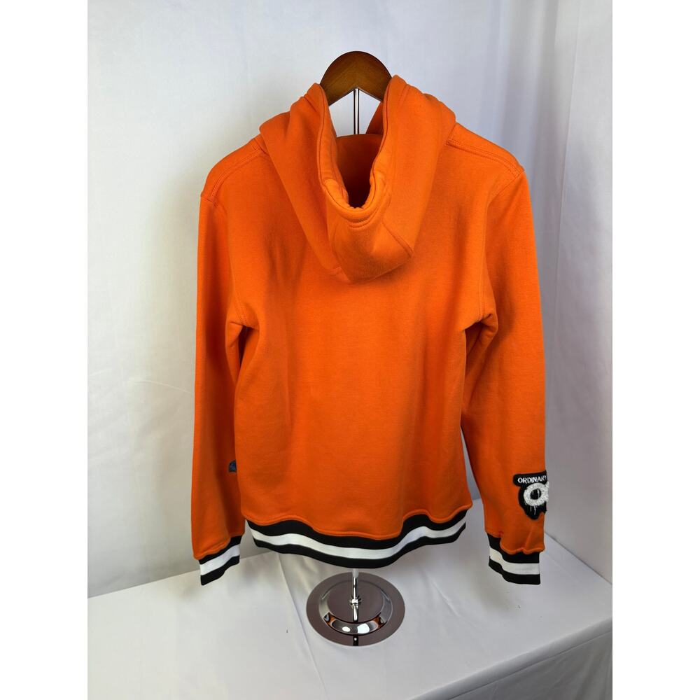 OG Ordinary Genius Hoodie Men Small Orange Pullover Streetwear Cotton Sweatshirt - Picture 5 of 15
